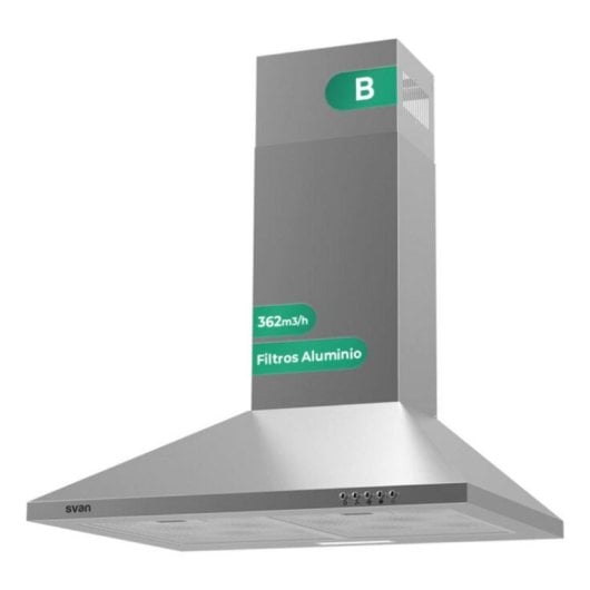 Campana extractora SVAN SCPP601BX Doble tiro 60 cm inox con filtros lavables