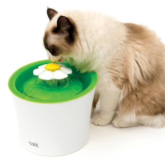 Bebedero automático Catit Flower Fountain para gatos 3 L verde blanco