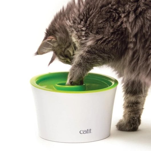 Bebedero automático Catit Flower Fountain para gatos 3 L verde blanco