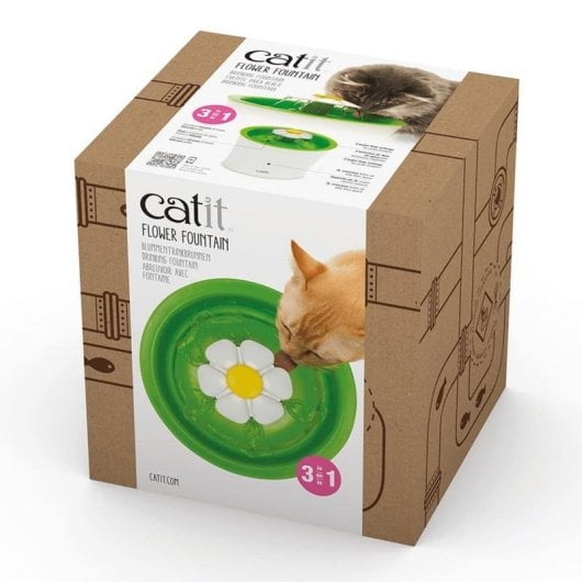 Bebedero automático Catit Flower Fountain para gatos 3 L verde blanco