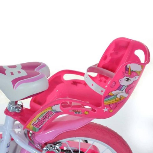 Bicicletta per bambina DINO BIKES 144R-UN 14" acciaio rosa bianco ruote supporto