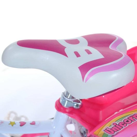 Bicicletta per bambina DINO BIKES 144R-UN 14" acciaio rosa bianco ruote supporto