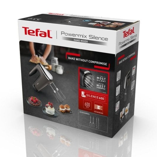 Batedeira Tefal Powermix Silence HT650E Prata 600W Velocidade Variável Turbo
