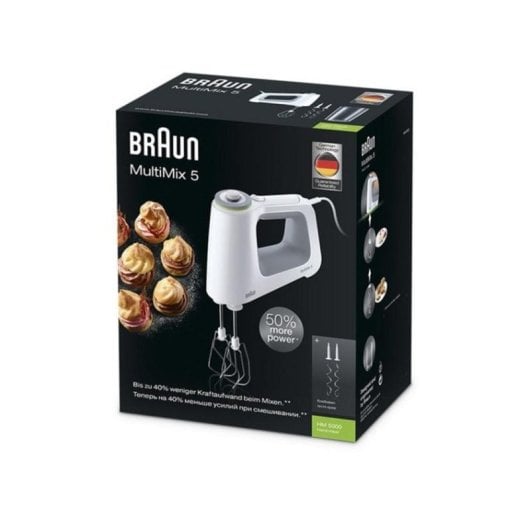 Batteur Braun HM 5000 WH 700W 9 vitesses blanc gris câble 1,55m