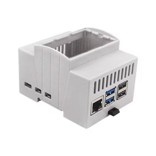 Boîtier pour Raspberry Pi 5 Générique LT-RPI5C08 montage rail DIN ABS blanc