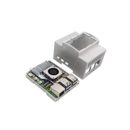 Boîtier pour Raspberry Pi 5 Générique LT-RPI5C08 montage rail DIN ABS blanc