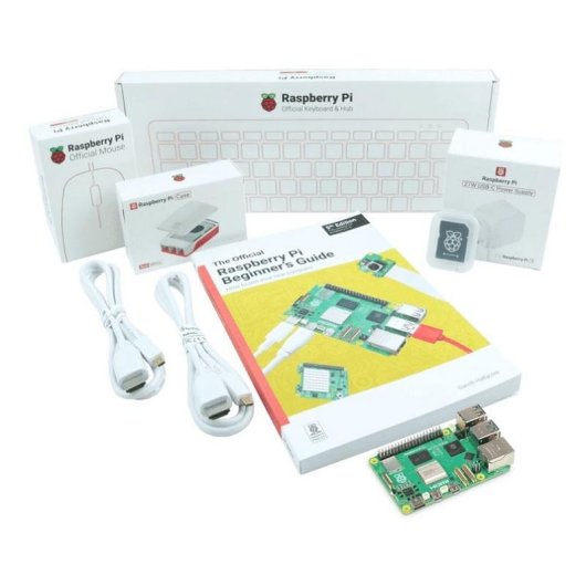 Barebone Raspberry PI5DESKTOP-FR-2GB 2GB 32GB Kit Desktop Blanc Alim USB-C clavier souris HDMI