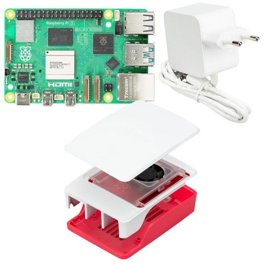 Barebone Raspberry KITPI52GB ARM 2GB SD Non Inclus Boitier Blanc Rouge Alimentation USB-C
