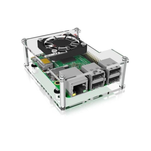 Boîtier ICY BOX IB-RP106 pour Raspberry Pi acrylique noir transparent