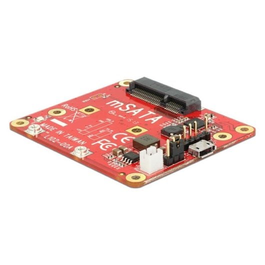Adapter DeLock 62648 MicroUSB mSATA 6 Gbit/s für Raspberry Pi Schwarz Rot