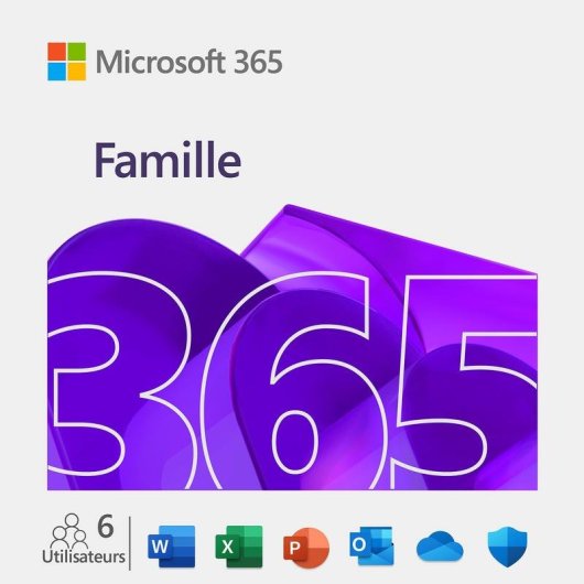 Suscripción Microsoft 365 Familiar 6 usuarios Clave Activación Francés Zona Euro