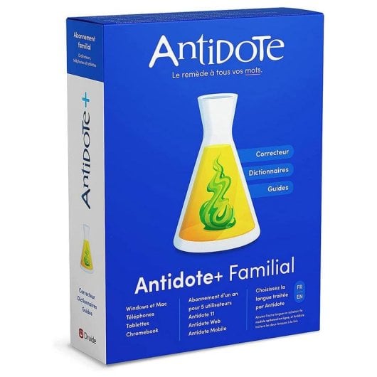 Logiciel Druide ANTI020 Antidote+ Familial 5 utilisateurs 1 an français Mac