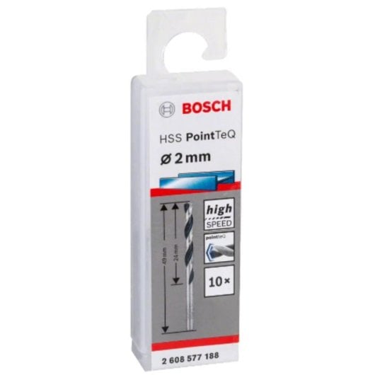 Broca Bosch 2 608 577 188 HSS PointTeQ 2 mm 10 peças metal