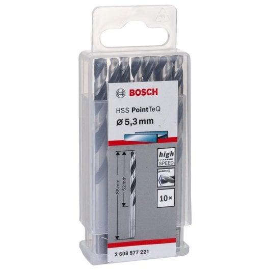 Broca Bosch 2 608 577 221 HSS PointTeQ 5.3mm 10 Unidades para Metais