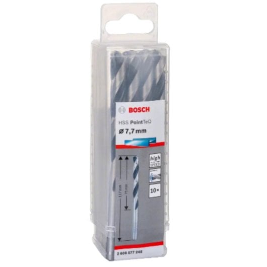 Broca Bosch 2 608 577 245 HSS PointTeQ 7,7 mm x10 haute performance métal