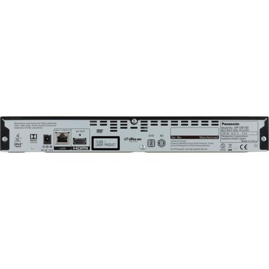 Lecteur Blu-Ray Panasonic DP-UB150EG-K 4K Ultra HD HDR10+ Ethernet HDMI Noir