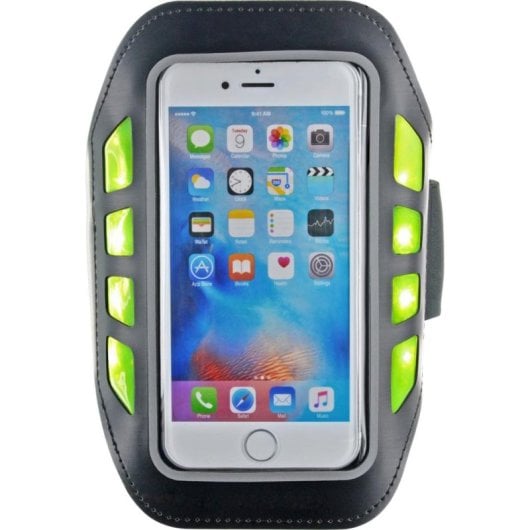 Brazalete deportivo Bigben BRASSARDL neopreno negro LED ajustable para smartphones 5,5"
