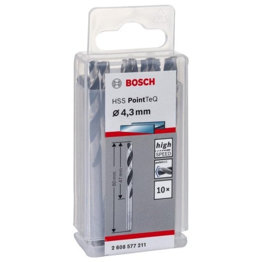 Bohrer BOSCH 2 608 577 211 HSS PointTeQ 4,3 mm 10 Stück Silber