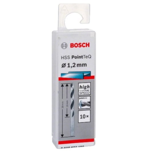 Broca Bosch 2 608 577 180 HSS PointTeQ 1,2 mm pour métal, set de 10 pièces