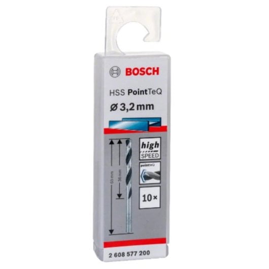 Broca Bosch 2 608 577 200 HSS PointTeQ 3,2 mm Jogo 10 Peças