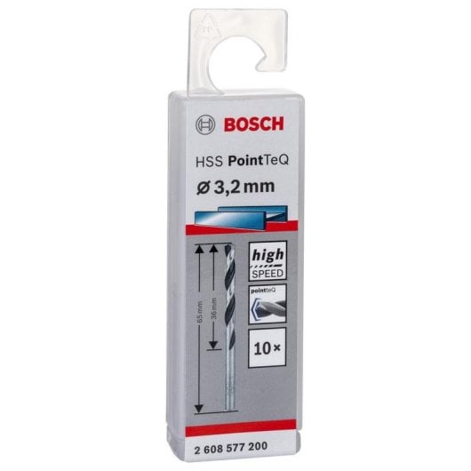 Broca Bosch 2 608 577 200 HSS PointTeQ 3,2 mm Jogo 10 Peças