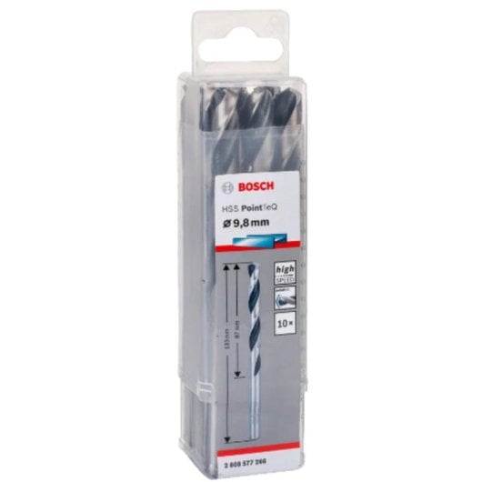 Broca Bosch 2 608 577 266 HSS PointTeQ 9.8mm aço ferro fundido 10 unidades