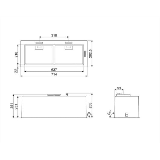 Campana extractora SMEG KSG70HPE Canalisation/Recirculation 70cm acier inoxydable LED