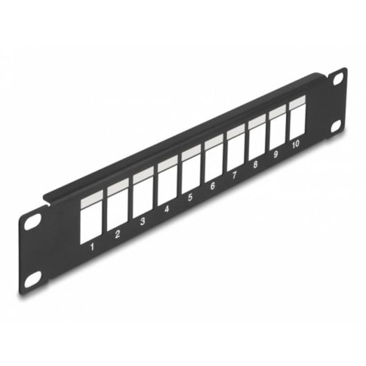 Panneau de connexion DeLock 66676 Keystone 10" 1U 10 ports métal noir