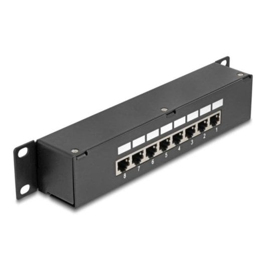 Panel de parcheo DeLock 43304 16 puertos RJ45 Cat6 rack 1U negro