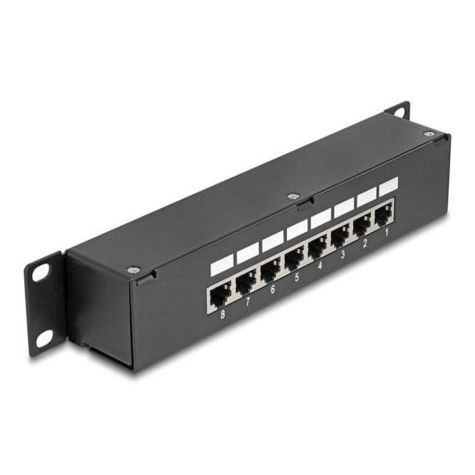 Panel de parcheo DeLock 43304 16 puertos RJ45 Cat6 rack 1U negro