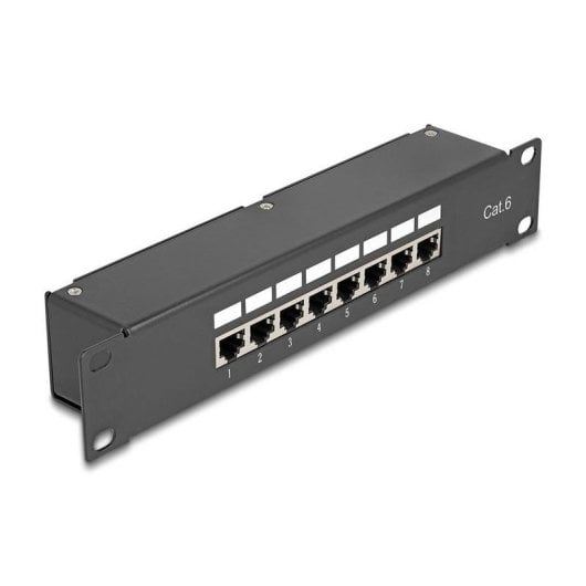 Panel de parcheo DeLock 43304 16 puertos RJ45 Cat6 rack 1U negro
