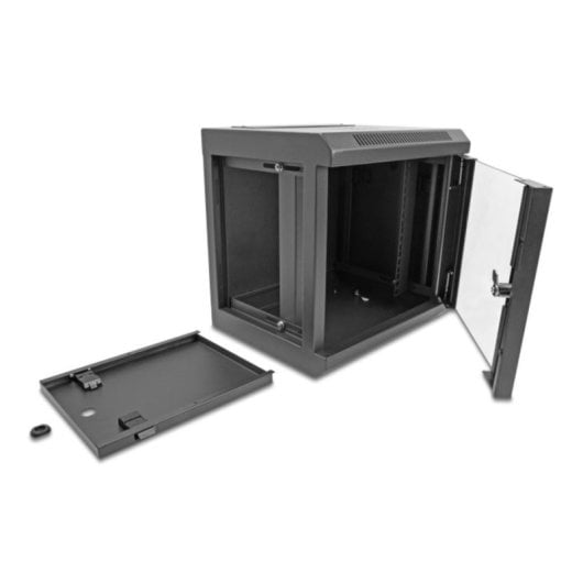 Armoire rack DeLock 43417 6U 10" métal noir, porte vitrée, montage mural ou au sol
