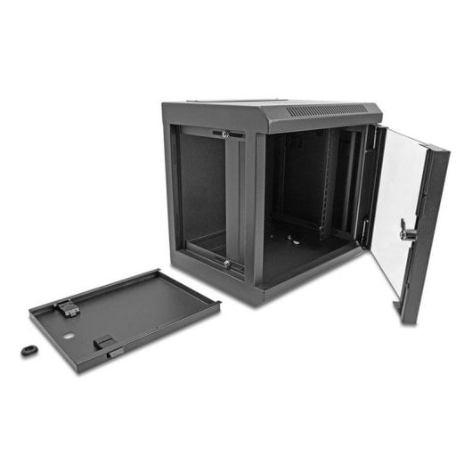 Armoire rack DeLock 43417 6U 10" métal noir, porte vitrée, montage mural ou au sol