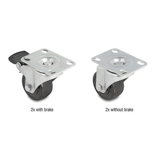 Roda para Bastidor DeLock 66754 50 mm Aço Capacidade 400 kg Preto Prata