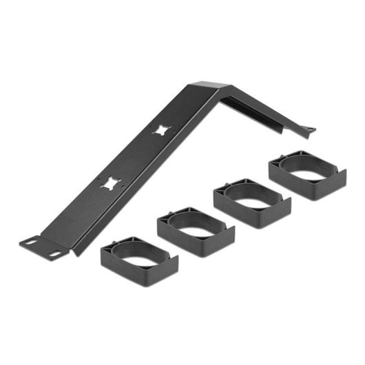 Panneau gestion câbles DeLock 66667 19" 1U 4 crochets métal noir