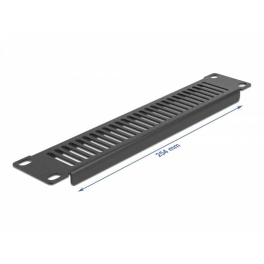 Rack-Blende DeLock 66668 1U Metall schwarz mit vertikalen Lüftungsschlitzen