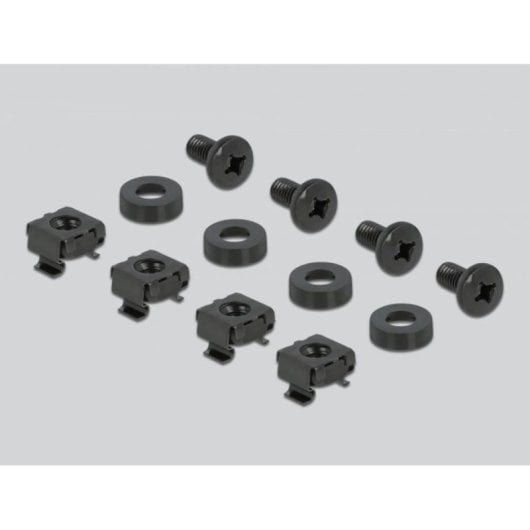 Rack-Blende DeLock 66668 1U Metall schwarz mit vertikalen Lüftungsschlitzen