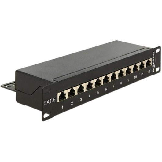 Panneau de brassage DeLock 43297 12 ports RJ-45 Cat.6 1U rack 10" noir