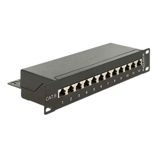 Panneau de brassage DeLock 43297 12 ports RJ-45 Cat.6 1U rack 10" noir