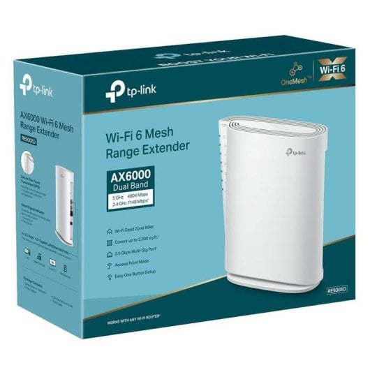 WiFi Mesh TP-Link 1 Nodo 6000 Mbps Cobertura Ampliada com Wi-Fi 6 e 2.5G LAN