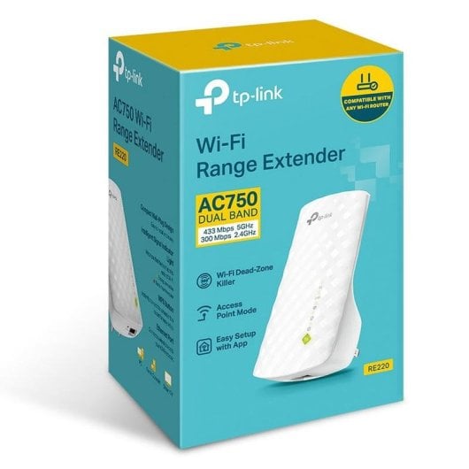 Amplificatore di Rete TP-LINK RE220 AC750 Dual Band Ethernet 3 Antenne