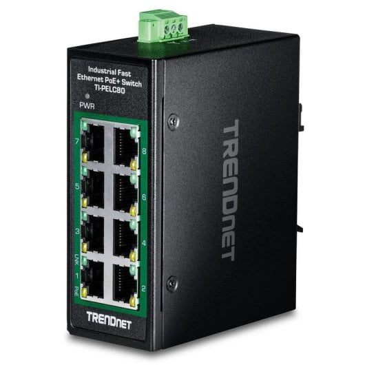 Switch TRENDnet TI-PELC80 8 ports Fast Ethernet PoE+ industriel