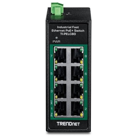 Switch TRENDnet TI-PELC80 8 ports Fast Ethernet PoE+ industriel
