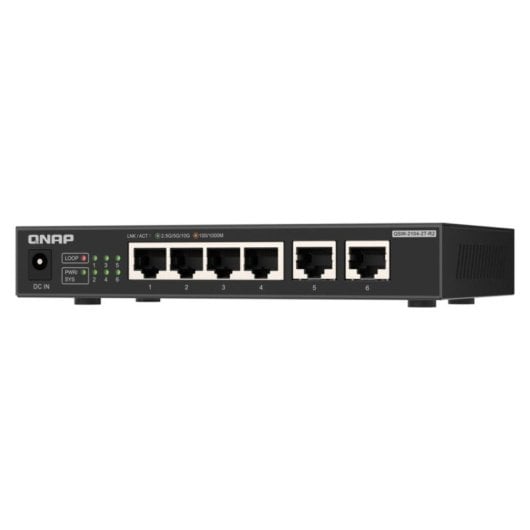 Switch réseau QNAP QSW-2104-2T-R2 6 ports 2,5G/10G sans gestion, silencieux