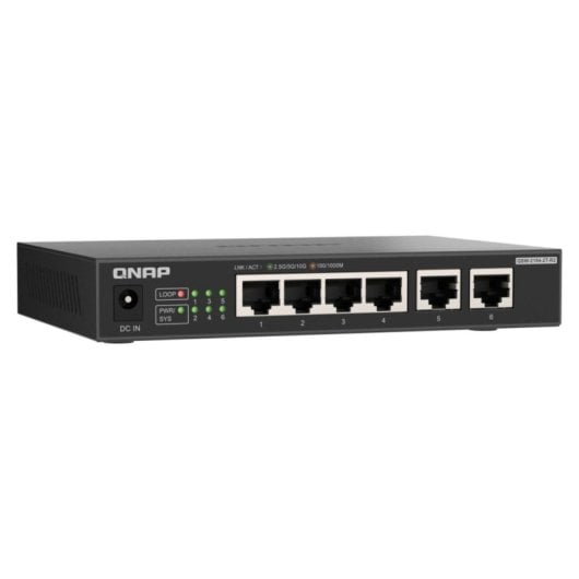 Switch réseau QNAP QSW-2104-2T-R2 6 ports 2,5G/10G sans gestion, silencieux
