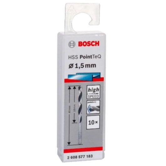 Broca BOSCH 2 608 577 183 HSS PointTeQ 1,5 mm conjunto 10 peças