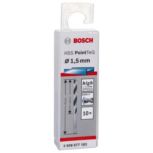 Broca BOSCH 2 608 577 183 HSS PointTeQ 1,5 mm conjunto 10 peças