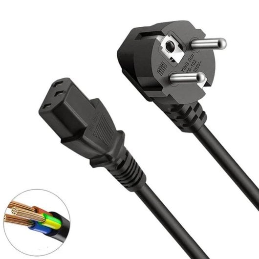 Cavo alimentazione Microconnect PE010405 0,5 m C13 angolato femmina PVC nero