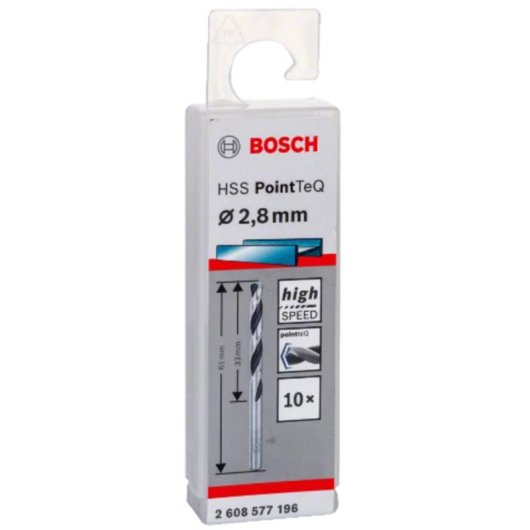 Foret Bosch 2 608 577 196 HSS PointTeQ 2,8 mm x10 Métal Acier Fonte