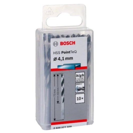 Broca Bosch 2608577209 HSS PointTeQ 4,1 mm Caixa Suspensa 10 Peças